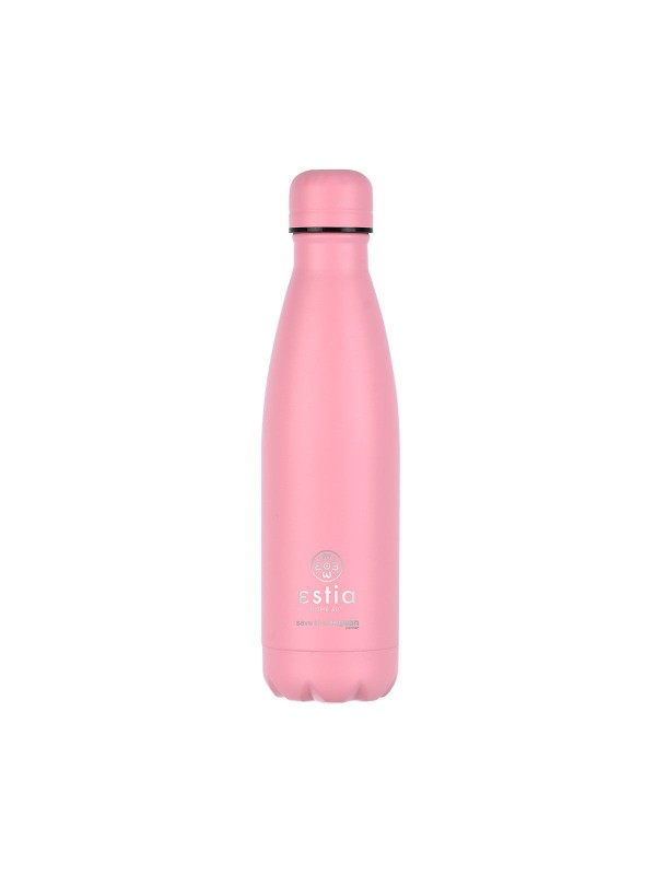 Estia Travel Flask Lite Save the Aegean Ανακυκλώσιμο Μπουκάλι Θερμός Ανοξείδωτο BPA Free 500ml Blossom Rose 01-18030