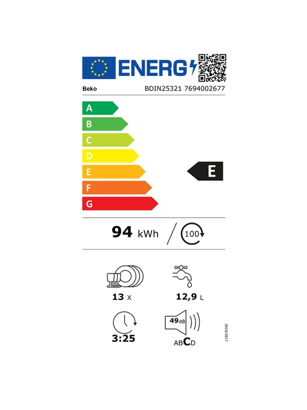 BEKO BDIN 25321 C Εντοιχιζόμενο Πλυντήριο Πιάτων για 13 Σερβίτσια Π59.8xY81.8εκ. BEKO BDIN 25321 C Εντοιχιζόμενο Πλυντήριο Πιάτων για 13 Σερβίτσια Π59.8xY81.8εκ.