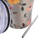 Estia Coffee Mug Save The Aegean Θερμός Ανοξείδωτο BPA Free 350ml Silver Botanic με Καλαμάκι 01-31787