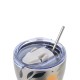 Estia Coffee Mug Save The Aegean Θερμός Ανοξείδωτο BPA Free 350ml Silver Botanic με Καλαμάκι 01-31787