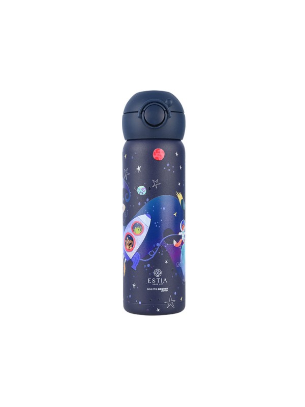 Estia Wonder Bottle Save the Aegean Παιδικό Παγούρι Θερμός Ανοξείδωτο με Καλαμάκι Non Spill Solar Jump 500ml 01-33118