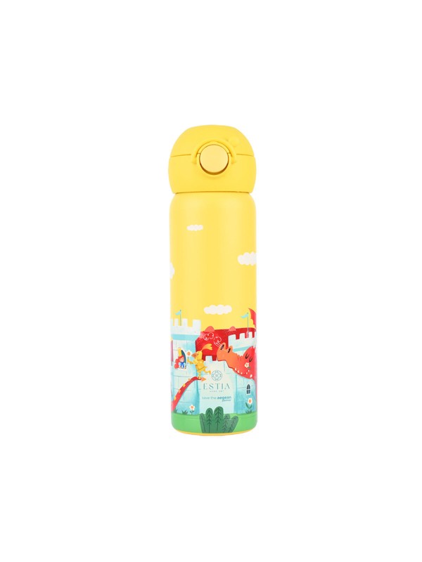 Estia Wonder Bottle Save the Aegean Παιδικό Παγούρι Θερμός Dragon Ανοξείδωτο με Καλαμάκι Non Spill Fortress Dragon 500ml 01-33149