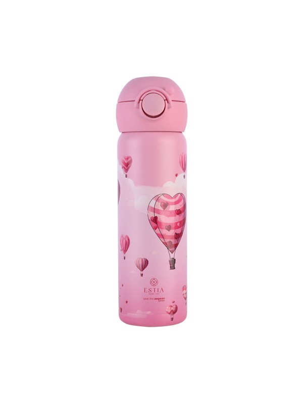 Estia Wonder Bottle Save the Aegean Παιδικό Παγούρι Θερμός Ανοξείδωτο με Καλαμάκι Non Spill Love Ascend 500ml 01-33163
