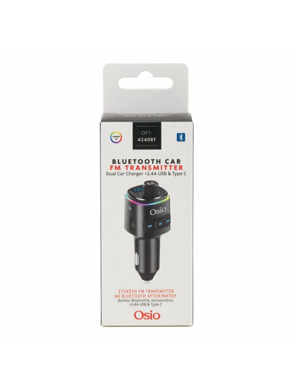 Osio FM Transmitter Αυτοκινήτου με Bluetooth / MicroSD / Type-C / USB Osio FM Transmitter Αυτοκινήτου με Bluetooth / MicroSD / Type-C / USB
