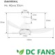 Ανεμιστήρας Οροφής Dc Τηλεχειριστήριο Led Telemax Levantes 46-yj356 White 30-4638