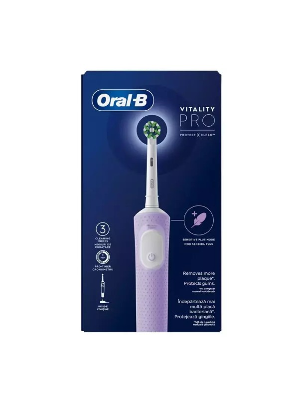 Oral-B Vitality Pro Protect X Clean Ηλεκτρική Οδοντόβουρτσα με Αισθητήρα Πίεσης Λιλά 80756794