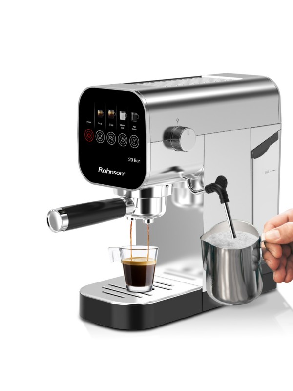Rohnson Μηχανή Espresso 1360W Πίεσης 20bar Ασημί R-98100 Rohnson Μηχανή Espresso 1360W Πίεσης 20bar Ασημί R-98100