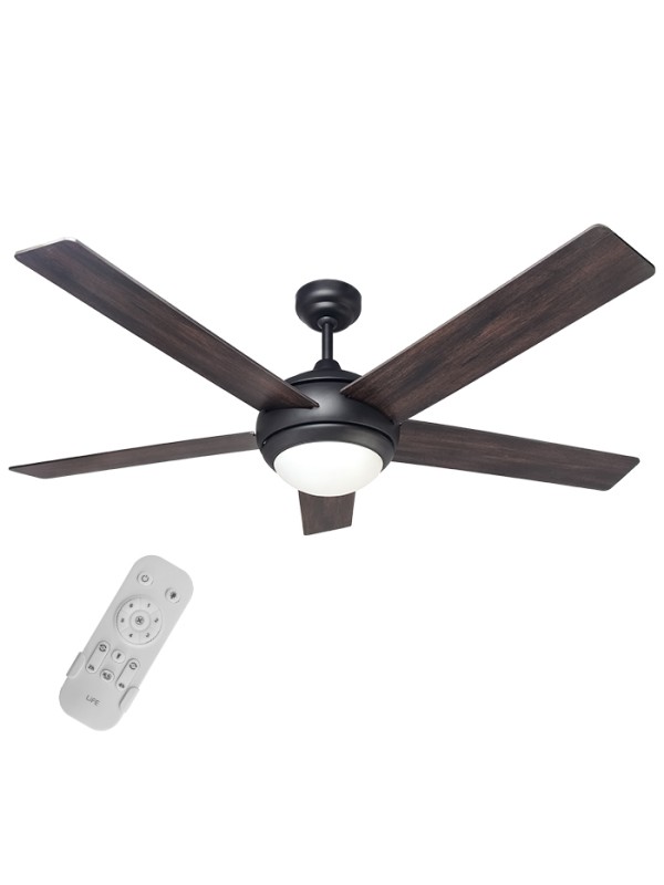 Life Etesian Ανεμιστήρας Οροφής 56.5cm με Φως και Τηλεχειριστήριο Καφέ 221-0448