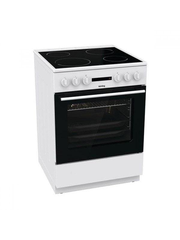 Korting KEC 6 A 60WG Κουζίνα 71lt με Κεραμικές Εστίες Π60εκ. Λευκή