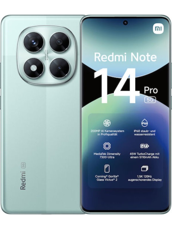 Xiaomi Redmi Note 14 Pro 5G Dual SIM (8GB/256GB) Coral Green