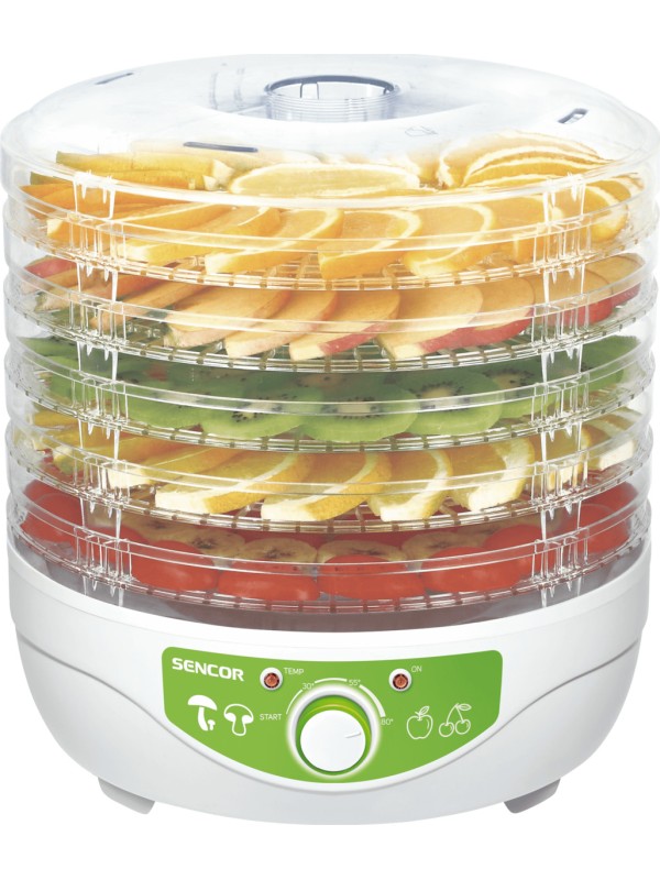 Sencor SFD 790WH Αποξηραντής Τροφίμων με 5 Ράφια και Ρυθμιζόμενη Θερμοκρασία 35-80°C