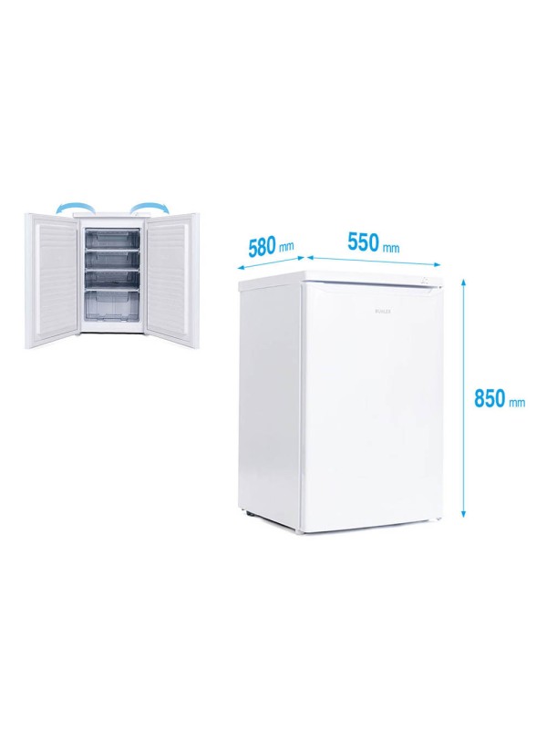 Muhler VFS85WE Κάθετος Καταψύκτης με συρτάρια 91lt, E Υ85xΠ55xΒ58εκ. Muhler VFS85WE Κάθετος Καταψύκτης με συρτάρια 91lt, E Υ85xΠ55xΒ58εκ.