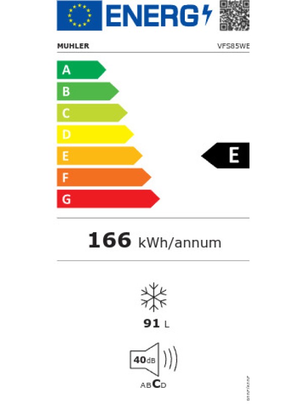 Muhler VFS85WE Κάθετος Καταψύκτης με συρτάρια 91lt, E Υ85xΠ55xΒ58εκ. Muhler VFS85WE Κάθετος Καταψύκτης με συρτάρια 91lt, E Υ85xΠ55xΒ58εκ.