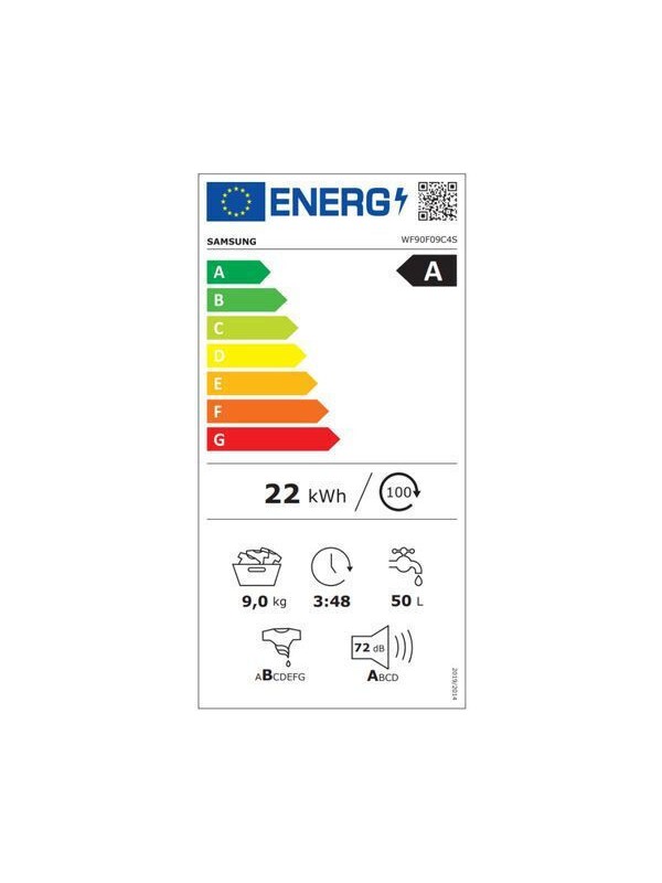 Samsung Πλυντήριο Ρούχων 9kg με Τεχνολογία Ατμού 1400 Στροφών AI Wash Ασημί WF90F09C4SU4 Samsung Πλυντήριο Ρούχων 9kg με Τεχνολογία Ατμού 1400 Στροφών AI Wash Ασημί WF90F09C4SU4