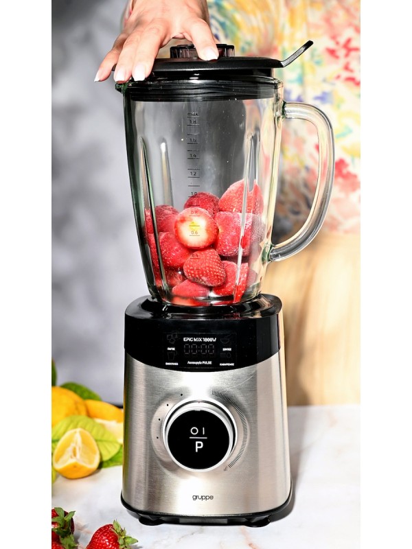 Gruppe YB-S 09 Z Epic Mix Μπλέντερ για Smoothies με Γυάλινη Κανάτα 1.8lt 1800W Inox Gruppe YB-S 09 Z Epic Mix Μπλέντερ για Smoothies με Γυάλινη Κανάτα 1.8lt 1800W Inox