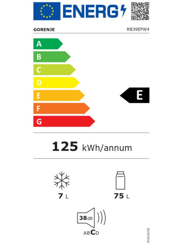 Gorenje RB39EPW4 Mini Bar 82lt Υ84.2xΠ47.5xΒ44.8εκ. Λευκό Gorenje RB39EPW4 Mini Bar 82lt Υ84.2xΠ47.5xΒ44.8εκ. Λευκό
