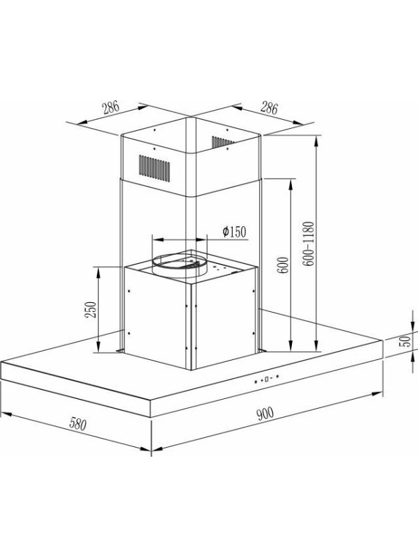 Απορροφητήρας νησίδα GRUPPE Symmetria S-1002AIS-C05-M13-900 Απορροφητήρας νησίδα GRUPPE Symmetria S-1002AIS-C05-M13-900