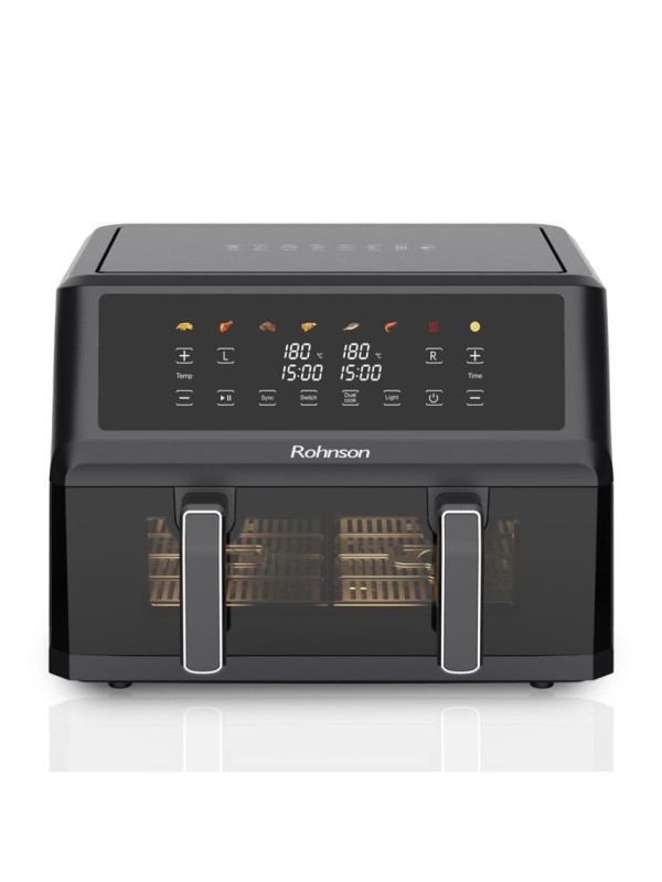 Rohnson R-2864 Air Fryer με Διπλό Αποσπώμενο Κάδο 10.4lt Μαύρο Rohnson R-2864 Air Fryer με Διπλό Αποσπώμενο Κάδο 10.4lt Μαύρο