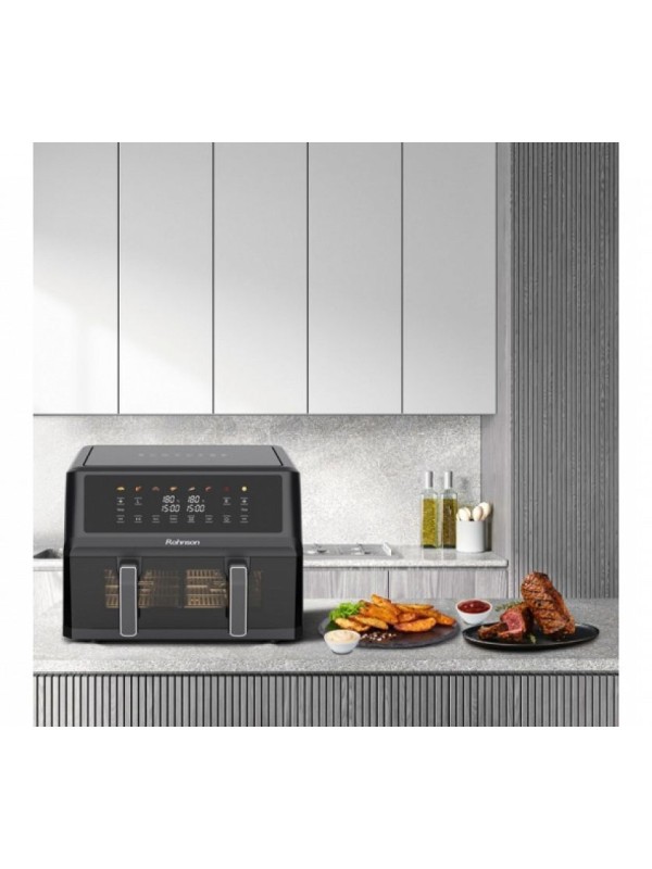 Rohnson R-2864 Air Fryer με Διπλό Αποσπώμενο Κάδο 10.4lt Μαύρο Rohnson R-2864 Air Fryer με Διπλό Αποσπώμενο Κάδο 10.4lt Μαύρο