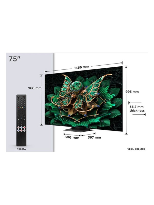 TCL Smart Τηλεόραση 75" 4K UHD Mini LED 75C7K HDR (2025) TCL Smart Τηλεόραση 75" 4K UHD Mini LED 75C7K HDR (2025)