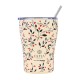 Estia Coffee Mug Save The Aegean Ανακυκλώσιμο Ποτήρι Θερμός Ανοξείδωτο BPA Free 350ml Bloom Beige με Καλαμάκι