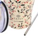 Estia Coffee Mug Save The Aegean Ανακυκλώσιμο Ποτήρι Θερμός Ανοξείδωτο BPA Free 350ml Bloom Beige με Καλαμάκι