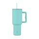 Estia Straw Tumbler XL Θερμός Ανοξείδωτο BPA Free 1.2lt Bermuda Green με Καλαμάκι και Λαβή 01-32203