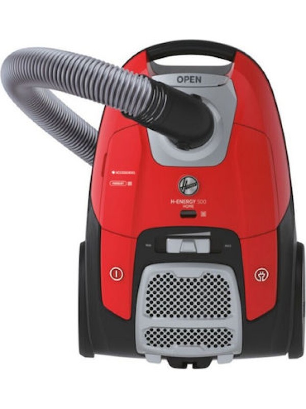 Hoover H-Energy 500 HE510HM 011 Ηλεκτρική Σκούπα 700W με Σακούλα 3.5lt Κόκκινη